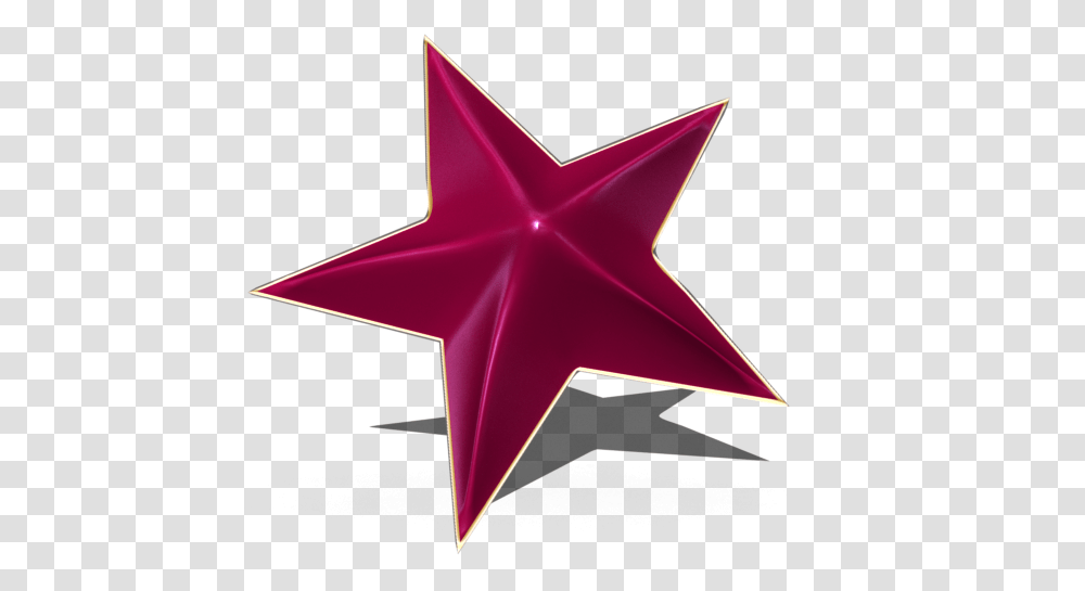 Star 3d Magenta Golden Frame Red Flower Iwth Star Toppers For Cakes, Symbol, Cross Transparent Png