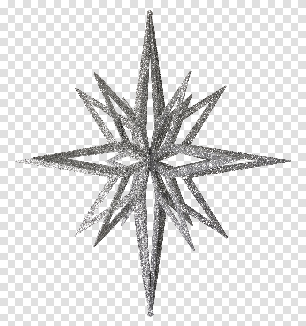 Star 3d Silver Glitter Easy 3d Star Drawing, Cross, Symbol, Star Symbol Transparent Png