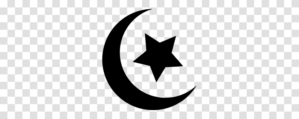 Star And Crescent Moon Symbols Of Islam, Gray, World Of Warcraft Transparent Png