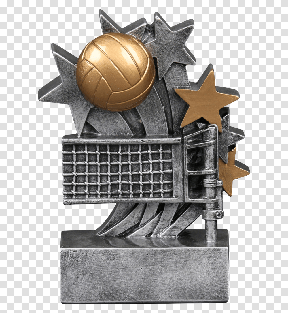 Star Blast Resin Volleyball Trophy Volleyball Trophy, Symbol, Logo, Trademark, Cross Transparent Png