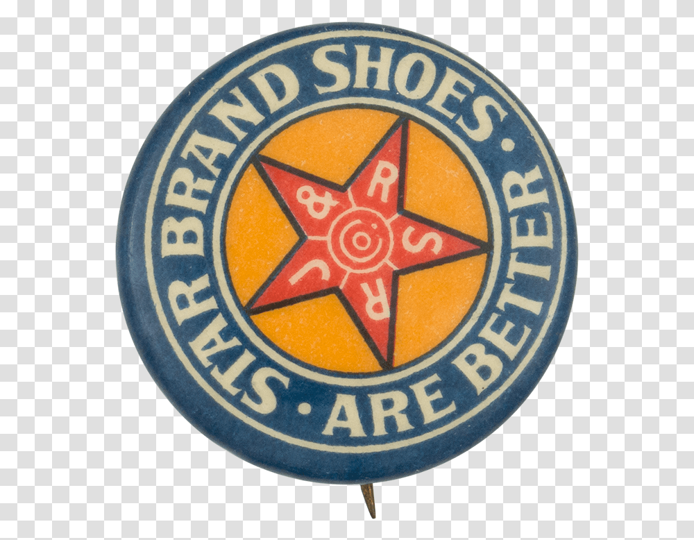 Star Brand Shoes Are Better Advertising Button Museum Circle, Logo, Trademark, Star Symbol Transparent Png