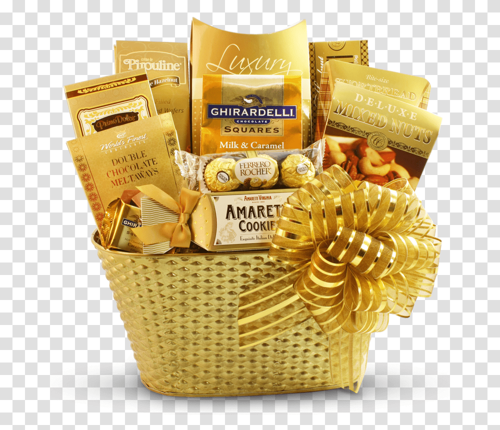 Star Business Chocolate Gift Basket Chocolate Gift Basket, Food, Gold Transparent Png
