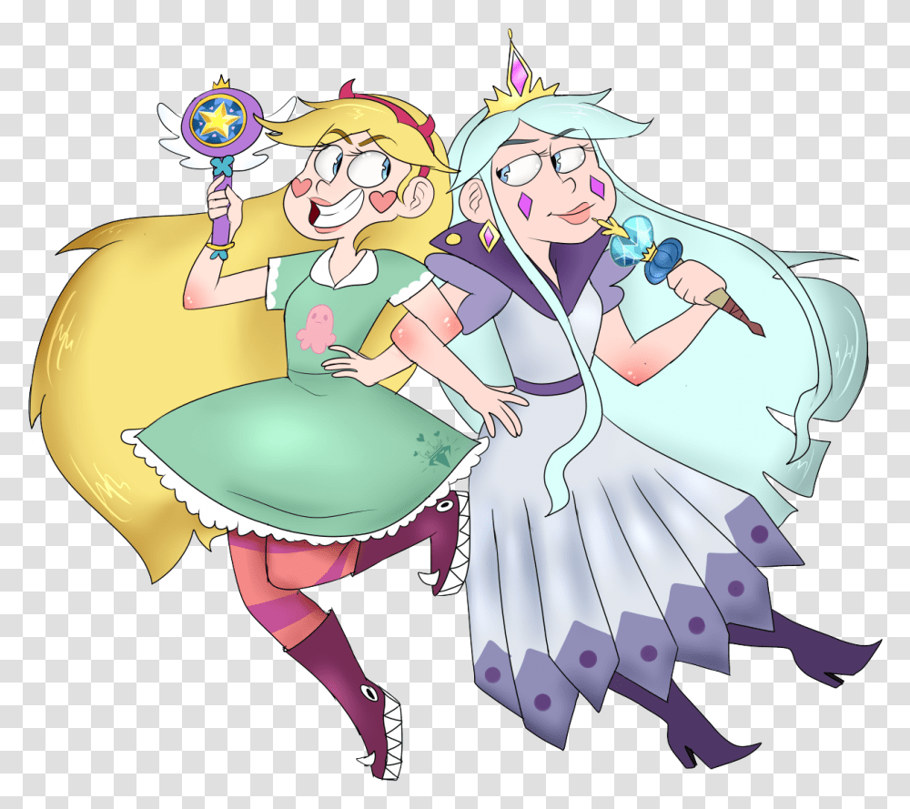 Star Butterfly And Her Mother Moon Butterfly Star And Moon Butterfly, Person, Comics, Book Transparent Png
