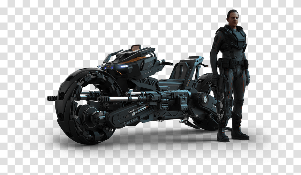 Star Citizen Tumbril Ranger, Person, Motorcycle, Vehicle, Transportation Transparent Png