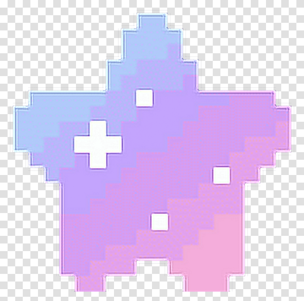 Star Colorful Purple Kawaii Cute Tumblr Pink Tumblrgirl Star Pixel, Cross, Tabletop, Furniture Transparent Png