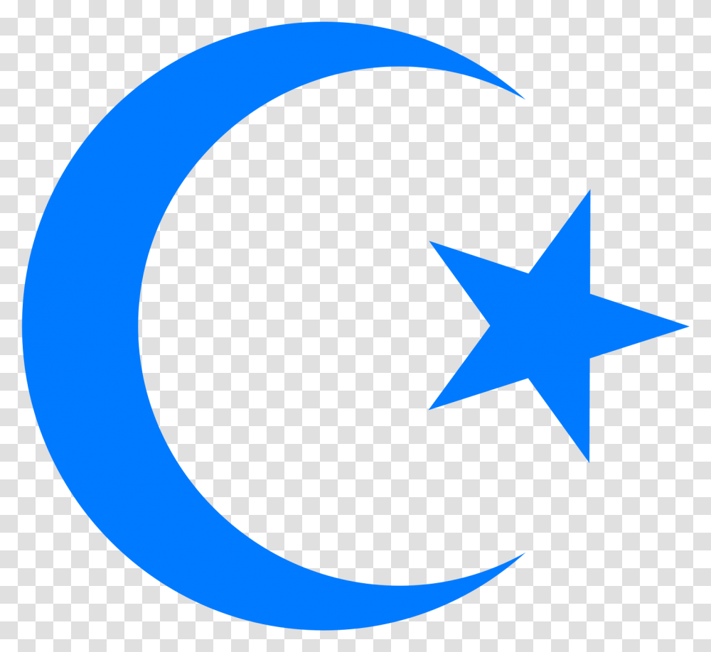 Star Crescent Filled Icon Islam Symbol Blue, Star Symbol Transparent Png