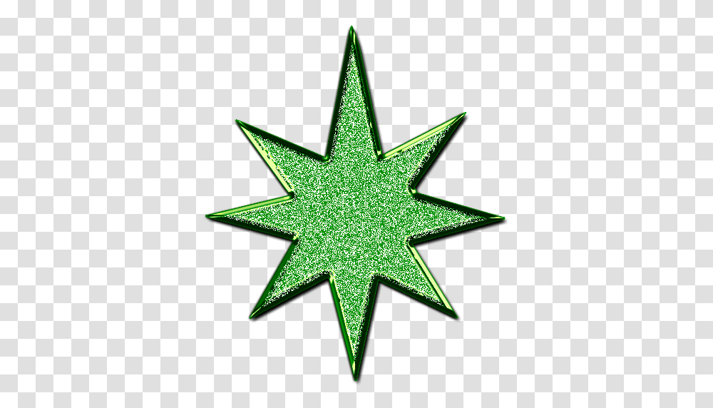 Star D Glitter Green Free Images, Cross, Star Symbol, Leaf Transparent Png