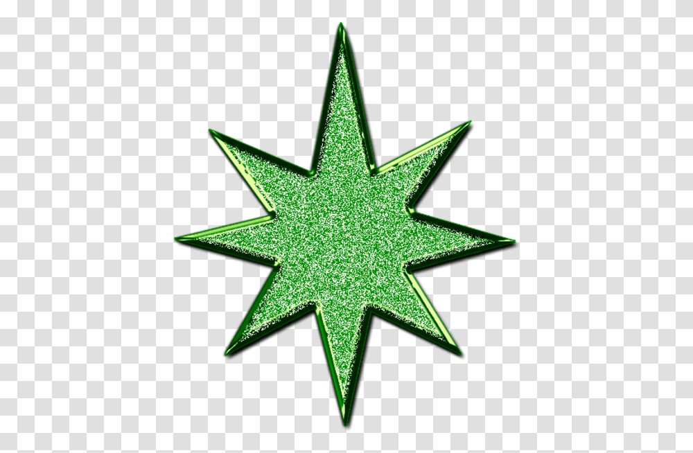 Star D Glitter Green Image, Cross, Light, Star Symbol Transparent Png