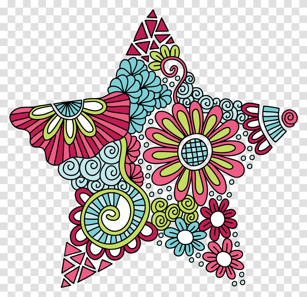 Star Doodle, Drawing, Floral Design, Pattern Transparent Png