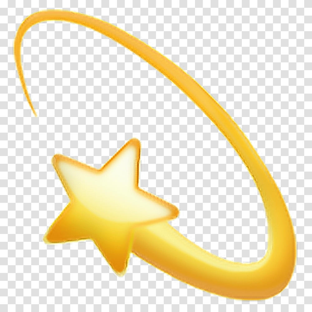 Star Emoji Emojisticker Sticker Nona Clipart Apple Shooting Star Emoji, Star Symbol, Banana, Fruit Transparent Png