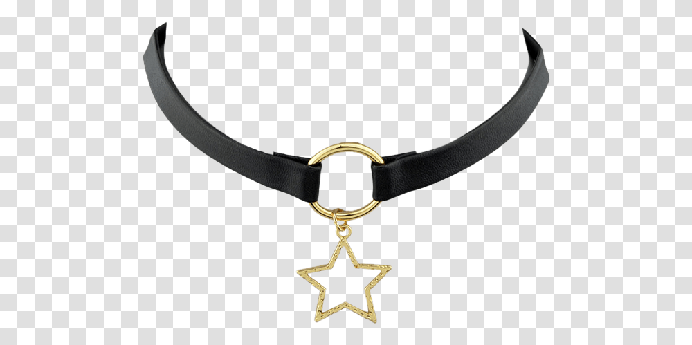 Star Faux Leather Choker Necklace Choker, Accessories, Accessory, Collar, Symbol Transparent Png