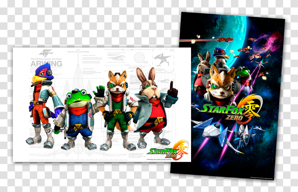 Star Fox Front And Back Images Of The Star Fox Zero Star Fox Zero Strategy Guide, Person, Advertisement, Poster, People Transparent Png