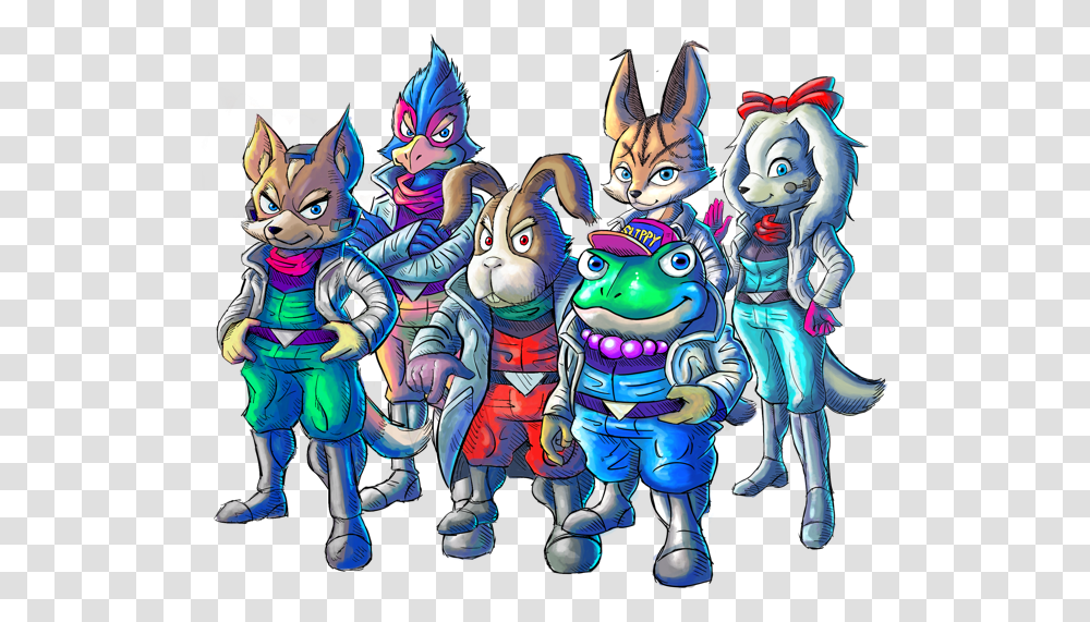 Star Fox Snes & Clipart Free Download Ywd Star Fox 2 All Characters, Person, Crowd, People, Graphics Transparent Png