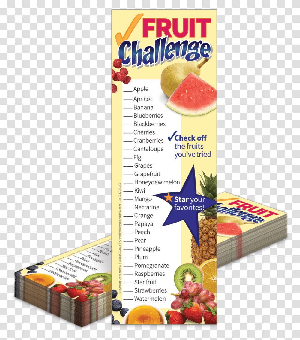 Star Fruit Fruit And Veggie Challenge Bookmarks Fruit And Veggie Challenge, Plant, Flyer, Poster, Paper Transparent Png
