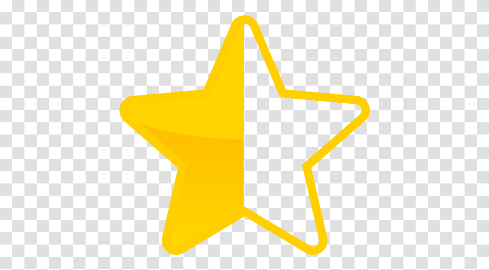 Star Half Yellow Icon And Svg Half Star Icon, Symbol, Star Symbol Transparent Png
