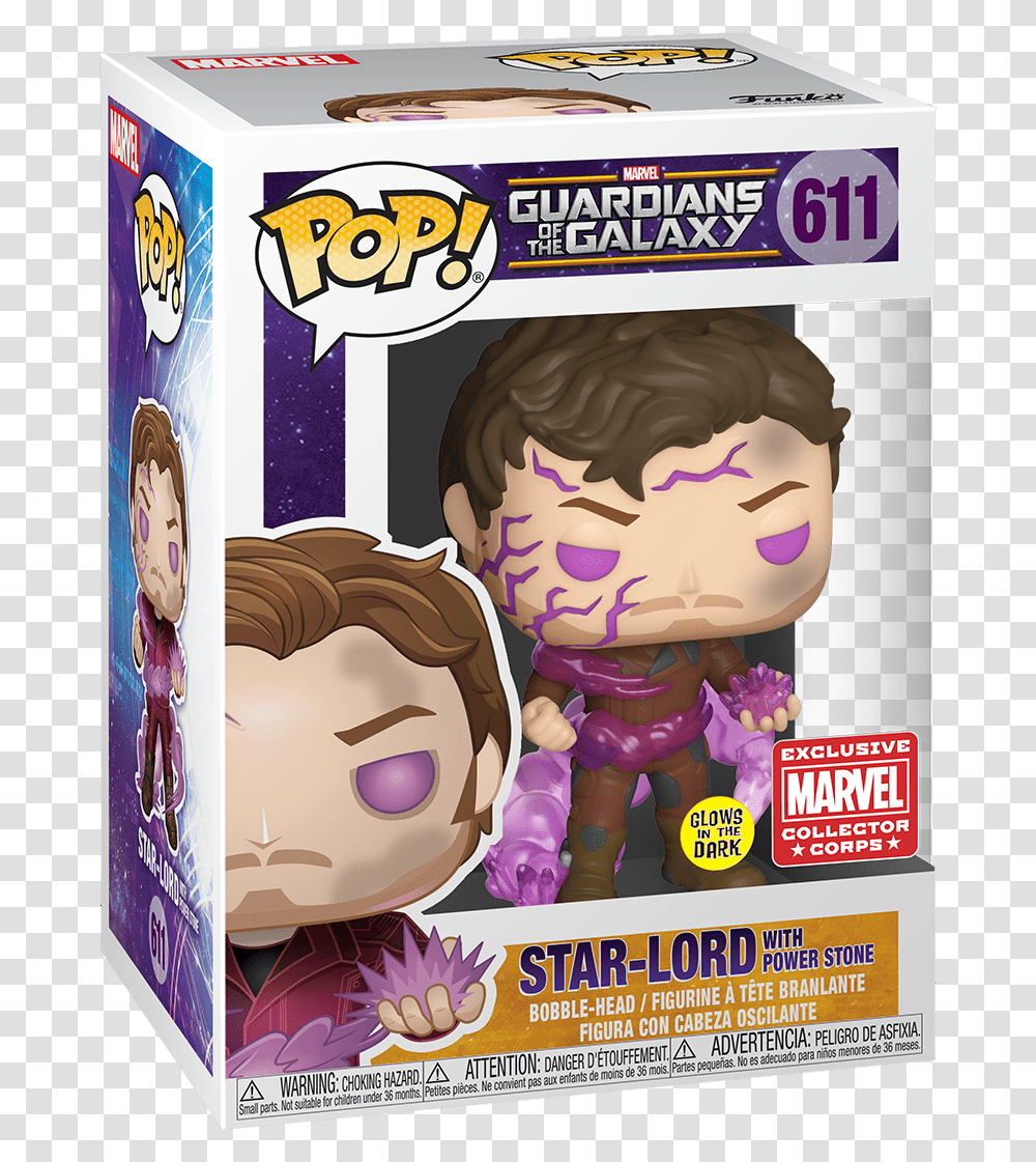 Star Lord With Power Stone Glows In The Dark Catalog Star Lord Power Stone Funko, Label, Text, Advertisement, Poster Transparent Png
