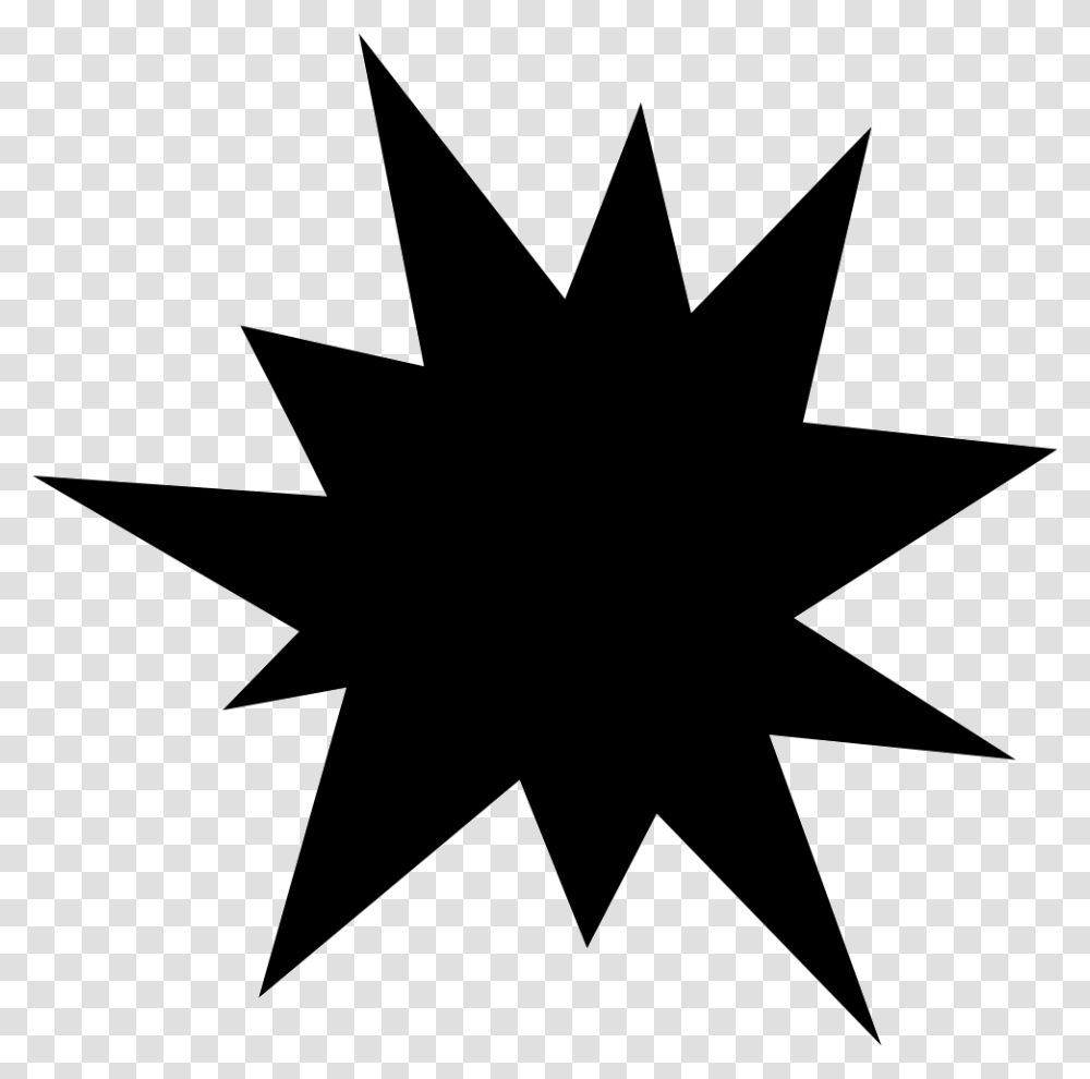 Star Of Black Irregular Shape Attack Icon, Leaf, Plant, Cross Transparent Png