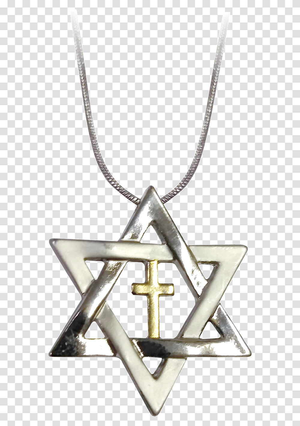 Star Of David And Cross Necklace Locket, Pendant, Symbol, Jewelry, Accessories Transparent Png