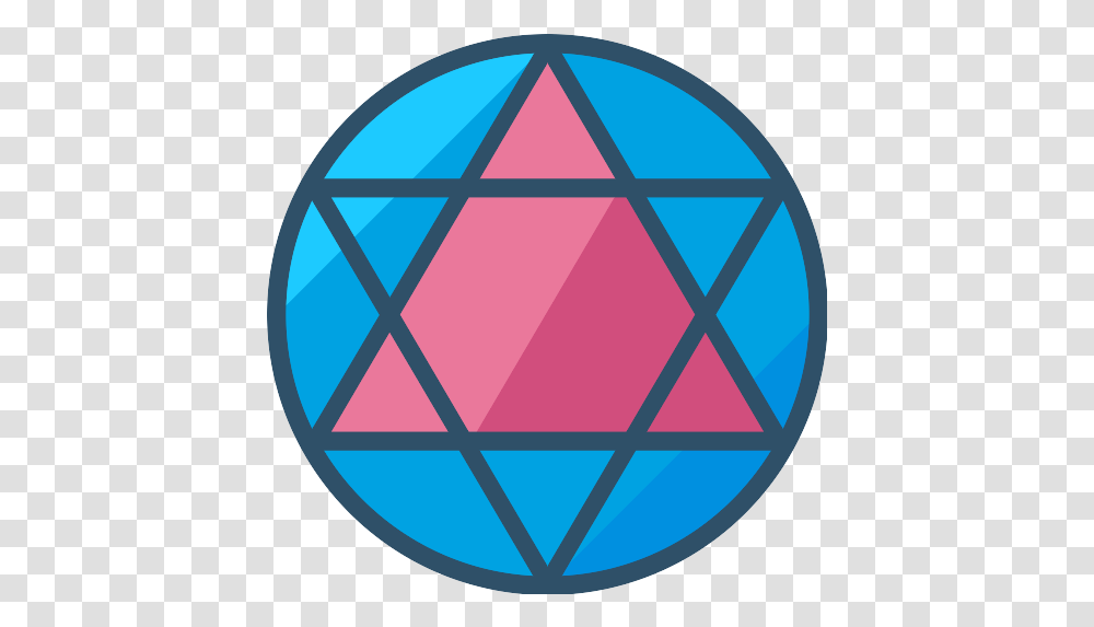 Star Of David Icon Star Pink And Blue, Triangle, Sphere, Symbol, Star Symbol Transparent Png