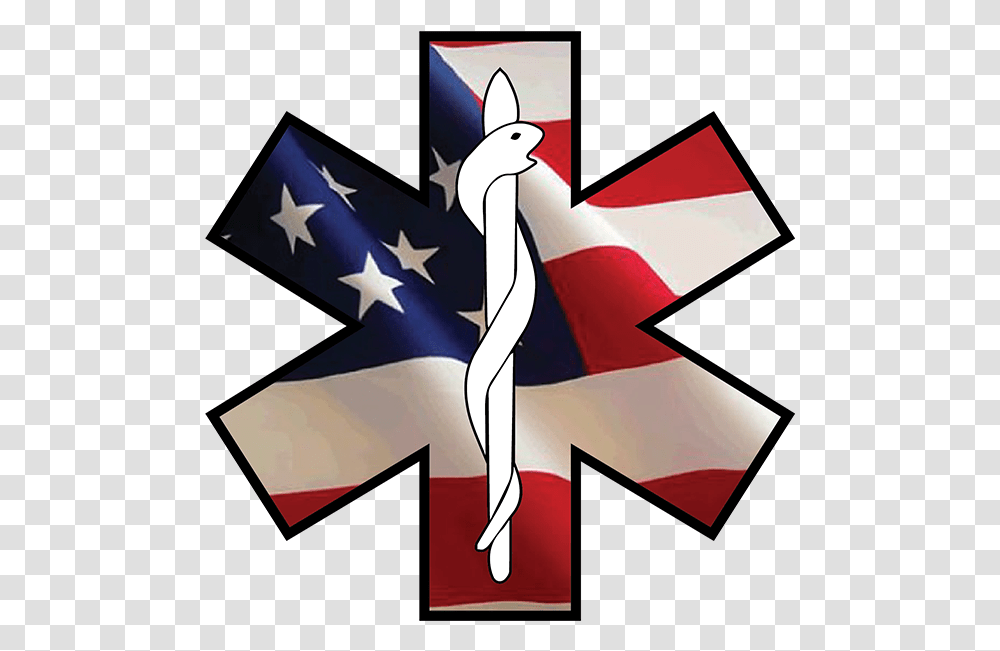 Star Of Life Emergency Ems Decal, Flag, American Flag, Star Symbol Transparent Png