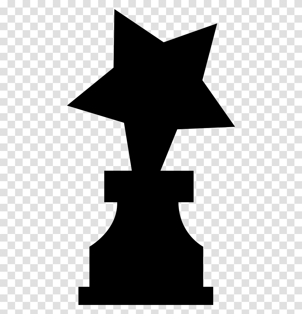 Star On A Award Trophy Silhouette, Cross, Stencil, Arrow Transparent Png