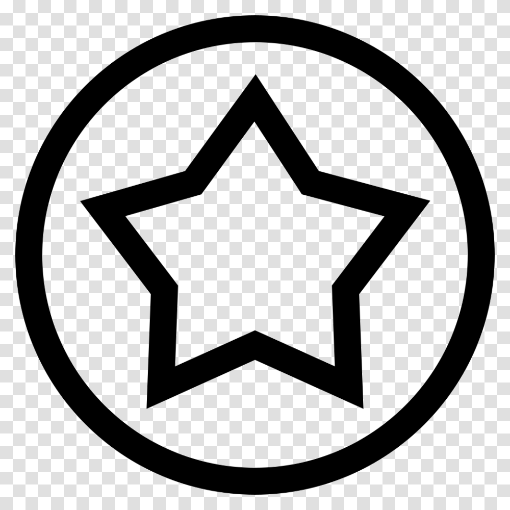Star Outline In A Circle Line Trusted Quality Icon, Star Symbol, Rug, Recycling Symbol Transparent Png