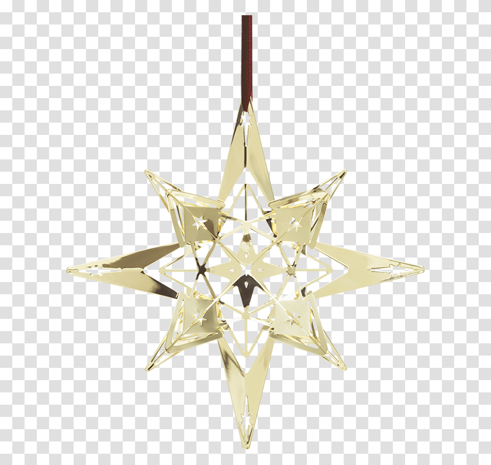 Star Pendant Oe13 Cm Gold Plated Karen Blixen Silver Christmas Stars, Star Symbol, Airplane, Aircraft Transparent Png