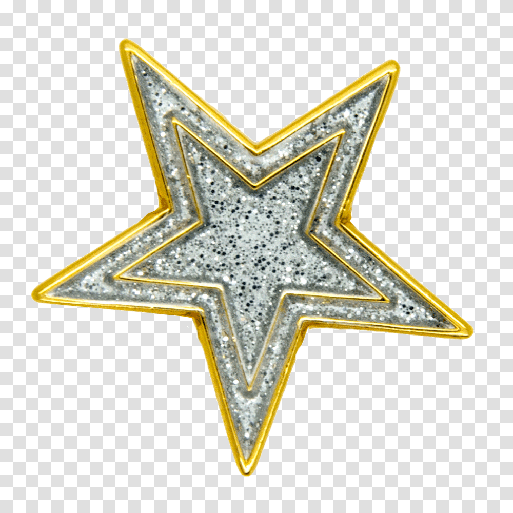 Star Pin Silver Circle, Cross, Symbol, Star Symbol, Diamond Transparent Png