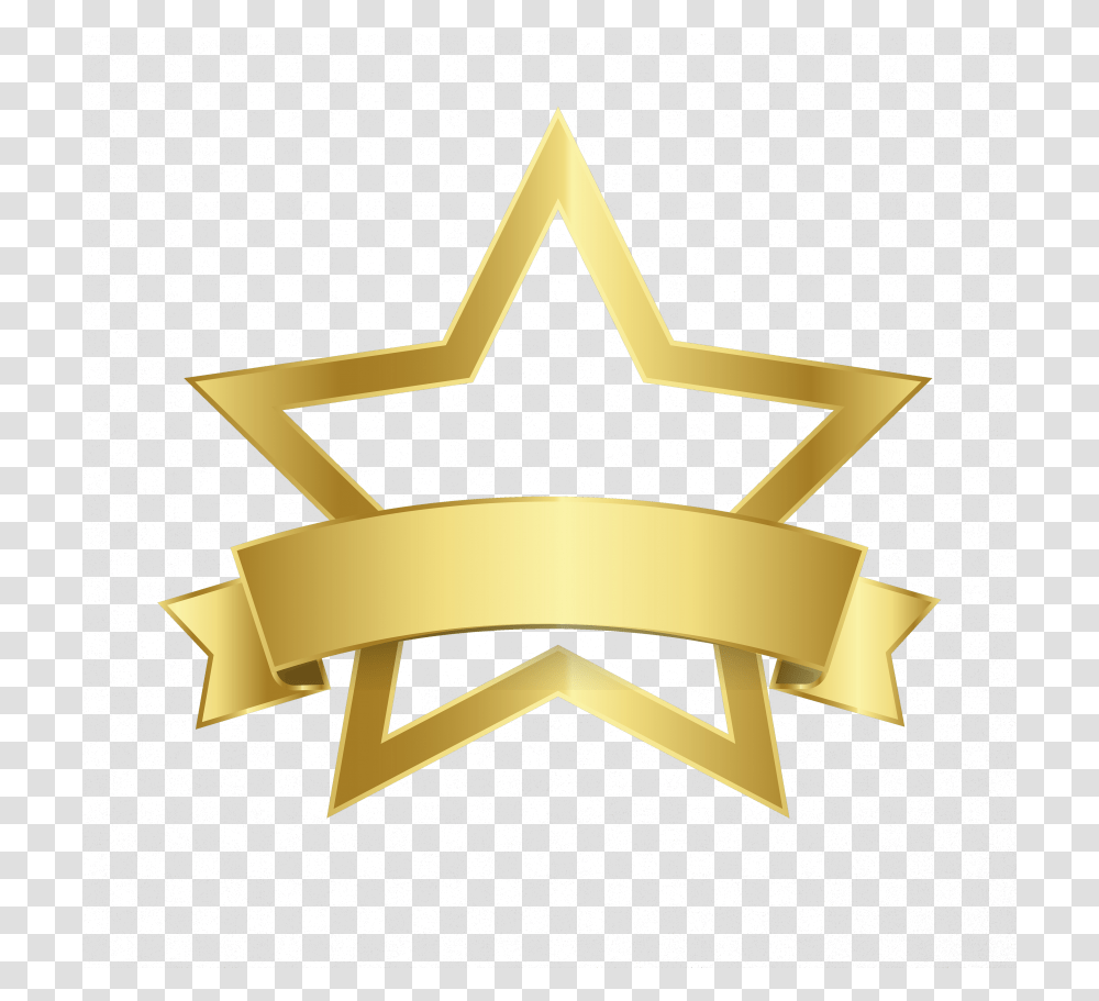 Star Ribbon Label Gold 450 Free Images Vector Premium, Cross, Symbol, Trophy, Logo Transparent Png