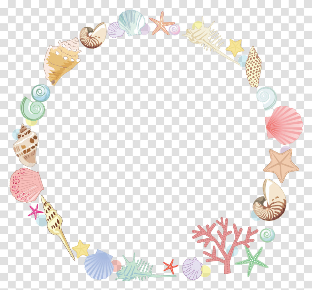 Star Sea Summer Seastar Shell Coral Colorful Seashell Frame, Accessories, Accessory, Jewelry, Bracelet Transparent Png