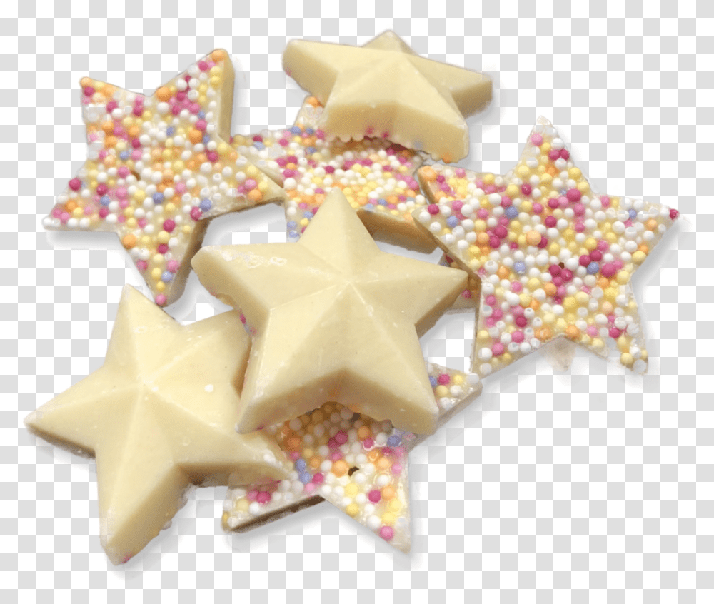Star Shaped White Chocolate, Star Symbol, Sprinkles Transparent Png