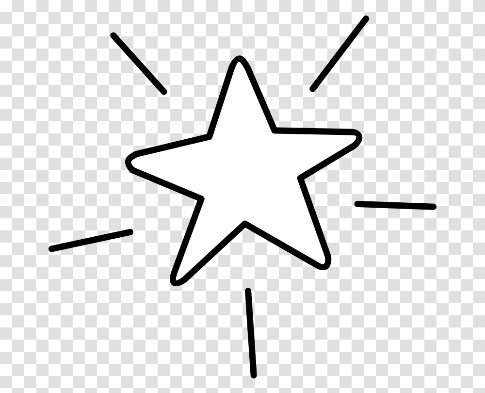 Star Shine Clipart Black And White Shining Star Clipart, Cross, Star Symbol Transparent Png
