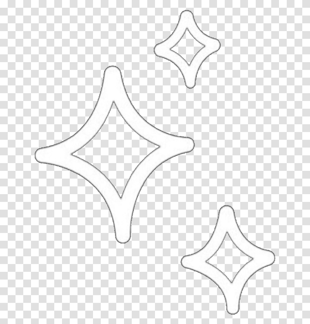 Star Shine Sparkle Sparkles Stars White Aesthetic Edit, Stencil, Axe, Tool Transparent Png