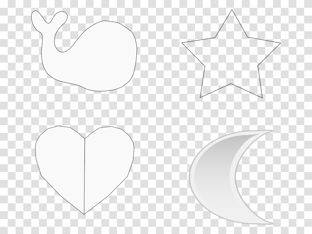 Star Silhouette Heart, Stencil, Mustache Transparent Png