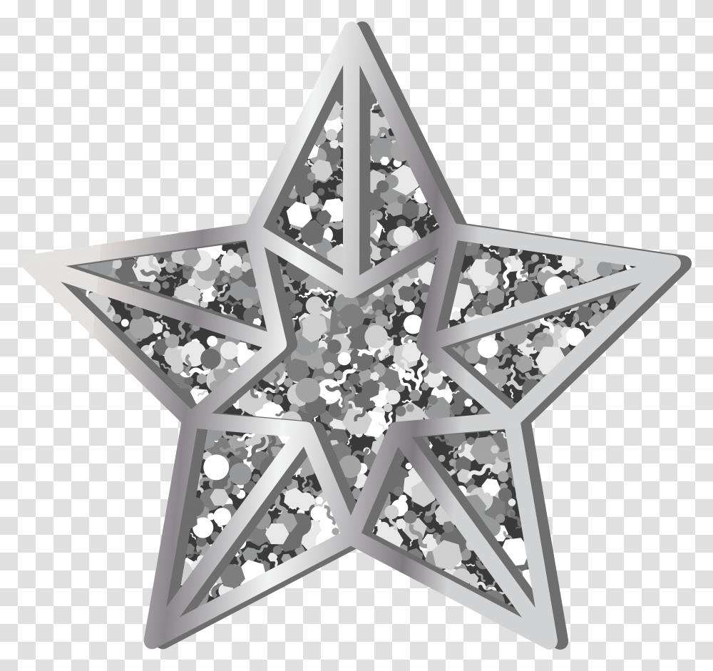 Star Silver Clip Art Emoji, Symbol, Star Symbol, Chandelier, Lamp Transparent Png