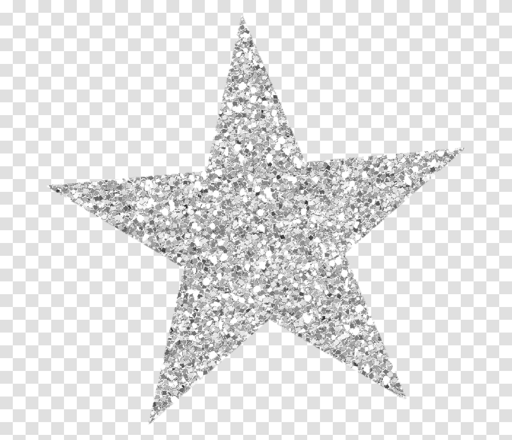 Star Silver Glitter Clip Art Silver Glitter Star Clipart, Light, Rug Transparent Png