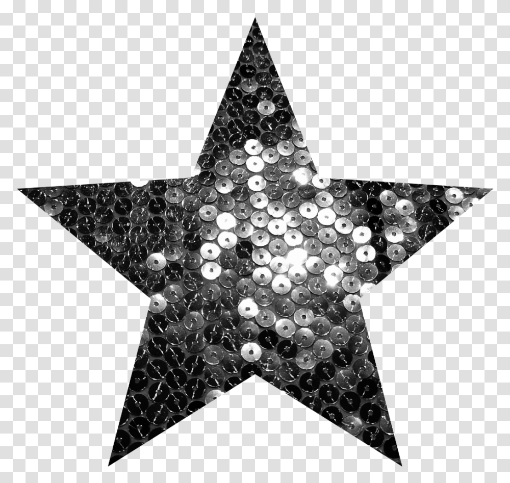 Star Silver Sequins Glittersticker Gold Star No Background, Leaf, Plant, Necklace, Jewelry Transparent Png