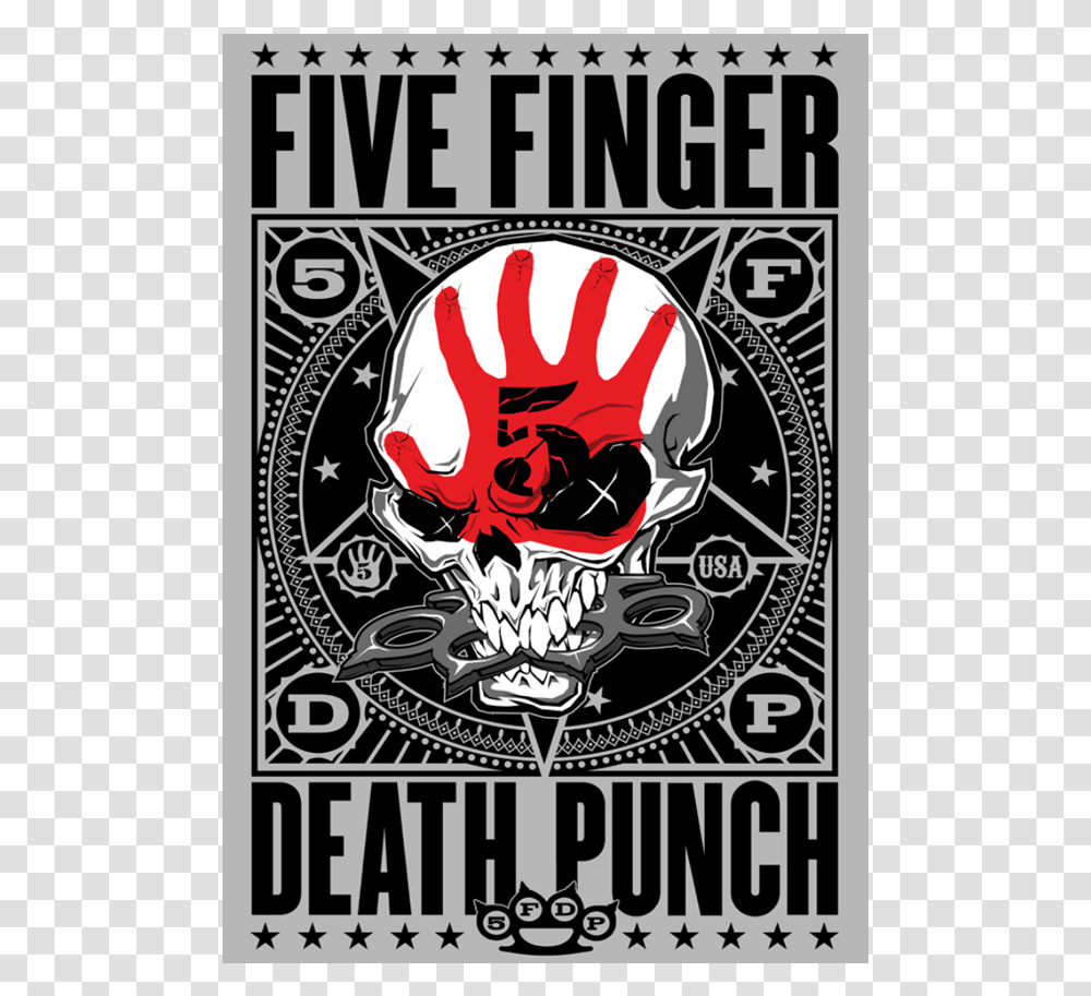Star Skull Poster Five Finger Death Punch, Advertisement, Label, Flyer Transparent Png