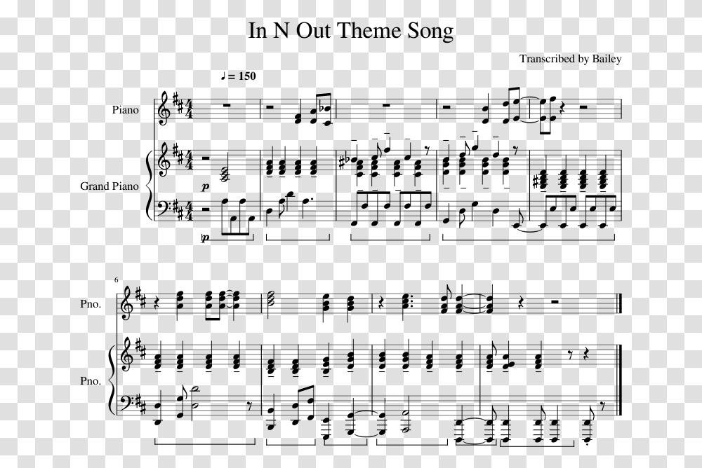 Star Sky Sheet Music Composed By Two Steps From Hell Star Sky Sheet Music Pdf, Gray Transparent Png