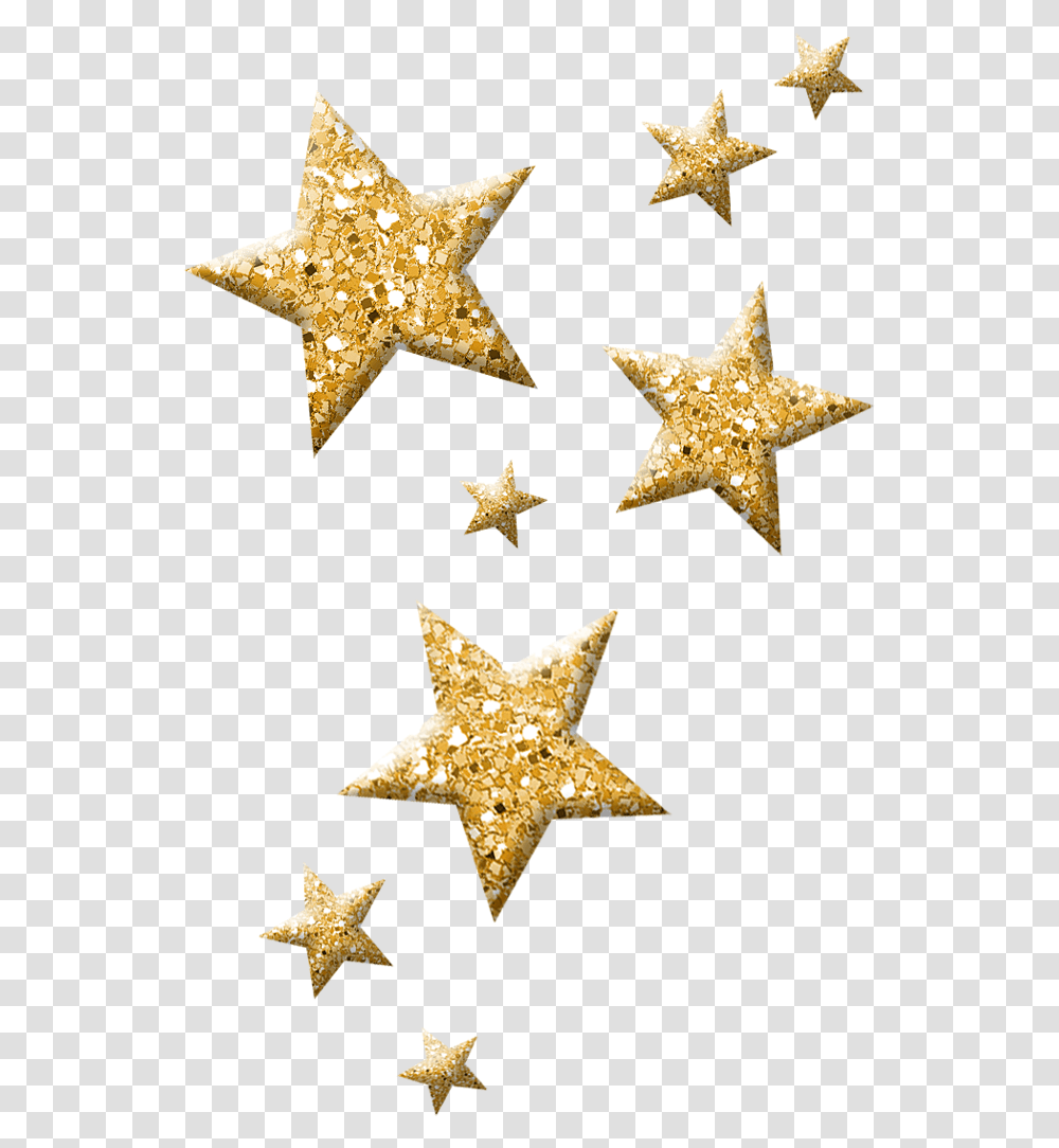 Star Sparkle Background Gold Stars, Cross, Star Symbol Transparent Png