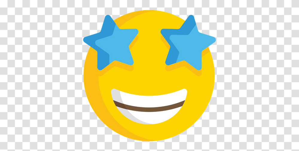 Star Struck Emoji Icon Of Flat Style Available In Svg Happy Face Eyes Stars Emoji, Egg, Food, Star Symbol, Easter Egg Transparent Png