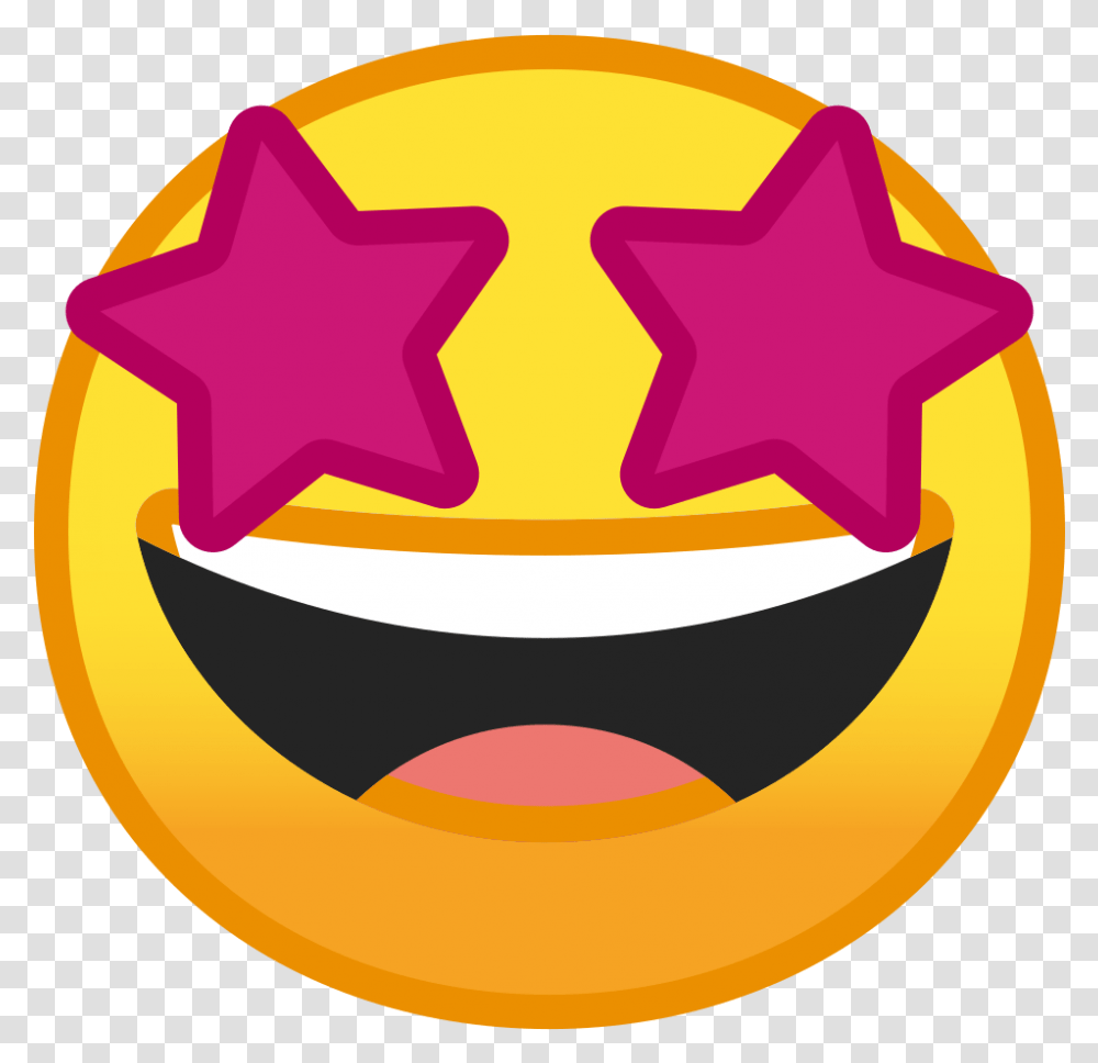 Star Struck Icon Emoji With Star Eyes, Star Symbol, Egg, Food Transparent Png