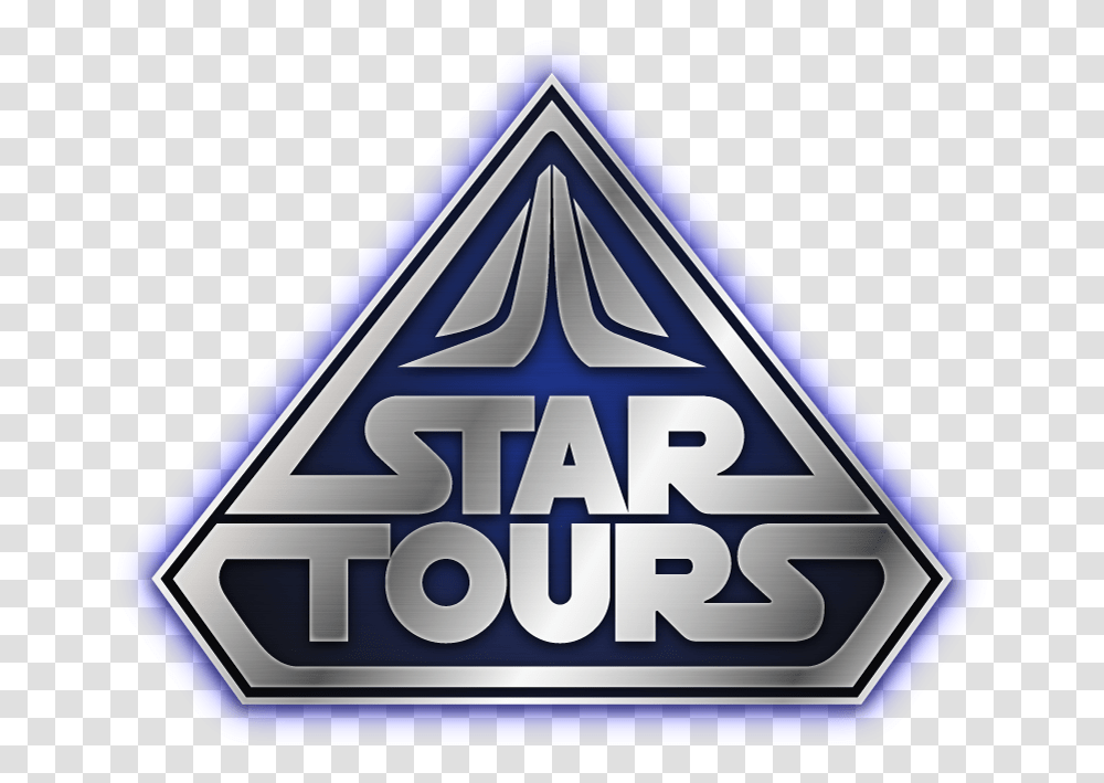 Star Tours Disneyland Logo Star Tours Disneyland Logo, Triangle, Trademark, Road Sign Transparent Png
