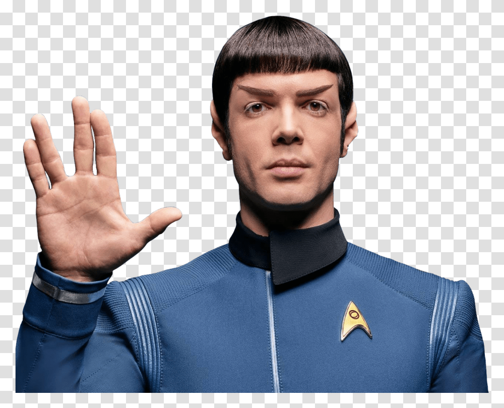 Star Trek Cast Spock Star Trek Discovery Promo, Person, Human, Finger, Clothing Transparent Png