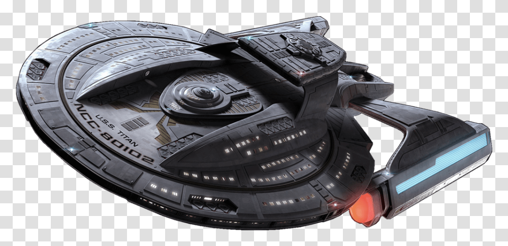 Star Trek Ship Luna Class Uss Titan, Wristwatch, Spaceship, Aircraft, Vehicle Transparent Png