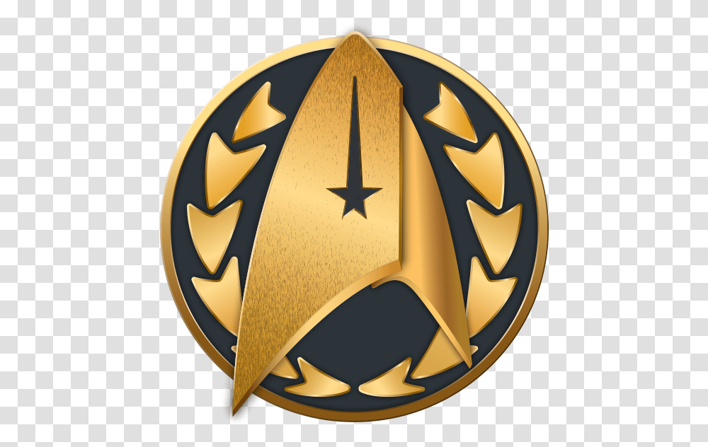 Star Trek Starfleet Crew Admiral2250s Star Trek Star Trek Discovery Badge, Symbol, Logo, Trademark, Gold Transparent Png