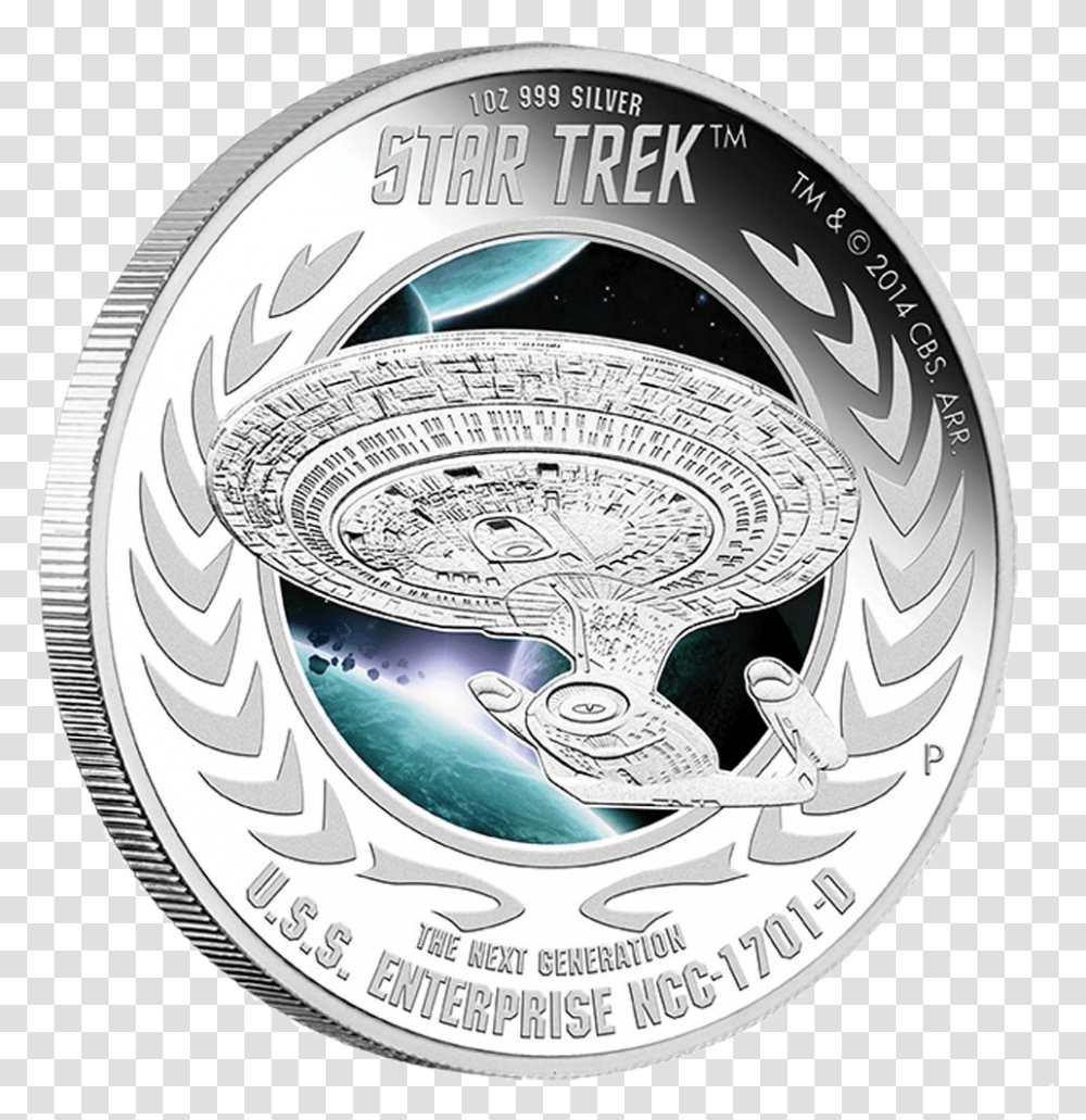 Star Trek The Next Generation Coin, Money, Silver, Nickel Transparent Png