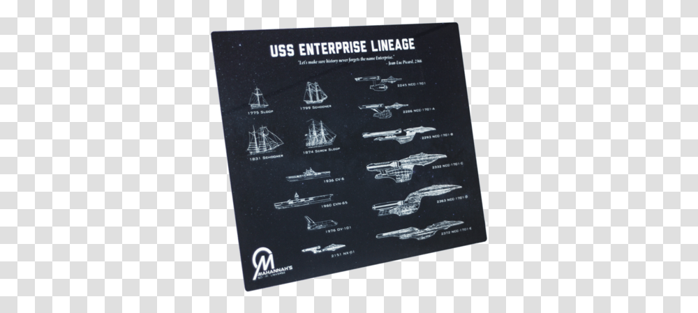 Star Trek Uss Enterprise Lineage Blueprint Plaque Starship Enterprise, Blackboard, Text, Poster, Advertisement Transparent Png