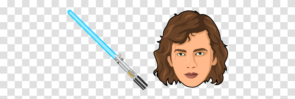 Star Wars Anakin Skywalker Lightsaber Cursor - Custom Illustration, Person, Human, Face, Injection Transparent Png
