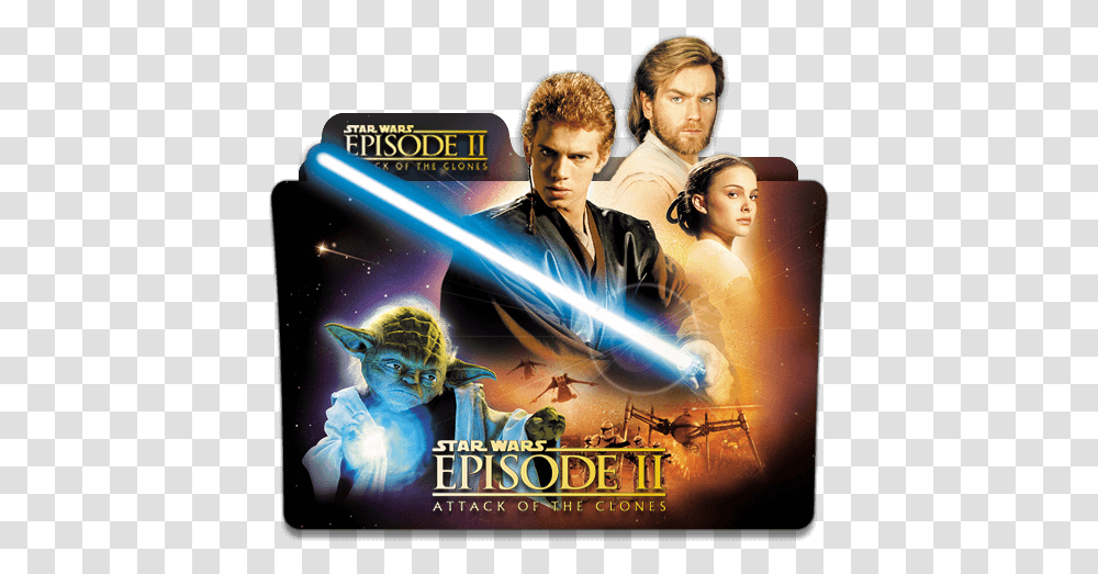 Star Wars Attack Of The Clones Folder Star Wars Episodio 2 Poster, Advertisement, Flyer, Paper, Brochure Transparent Png